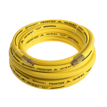 CONTINENTAL 3/4" x 50' Yellow EPDM Rubber Air  Hose, 300 PSI, 3/4" MNPT x FNPSM HZY07530-50-31